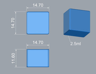 Moule gommeux cube de 2,5 ml